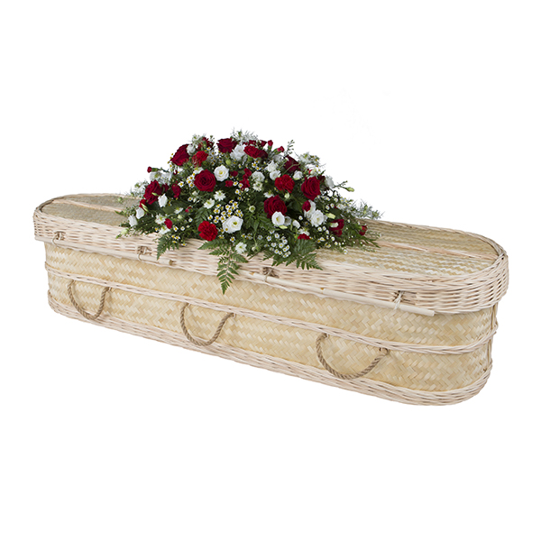 Natural Woven Bamboo Curved Coffin