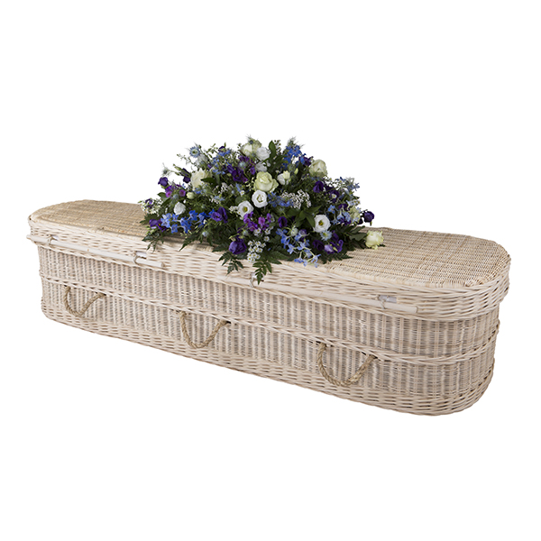 Natural Woven Cane Curved Coffin