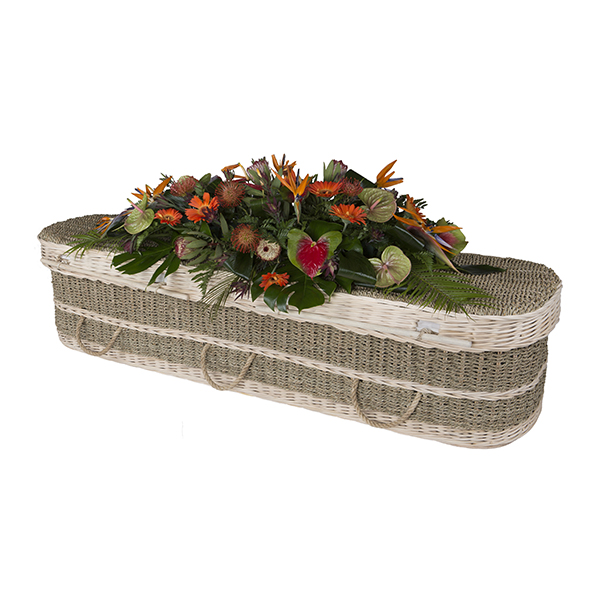 Natural Woven Seagrass Curved Coffin