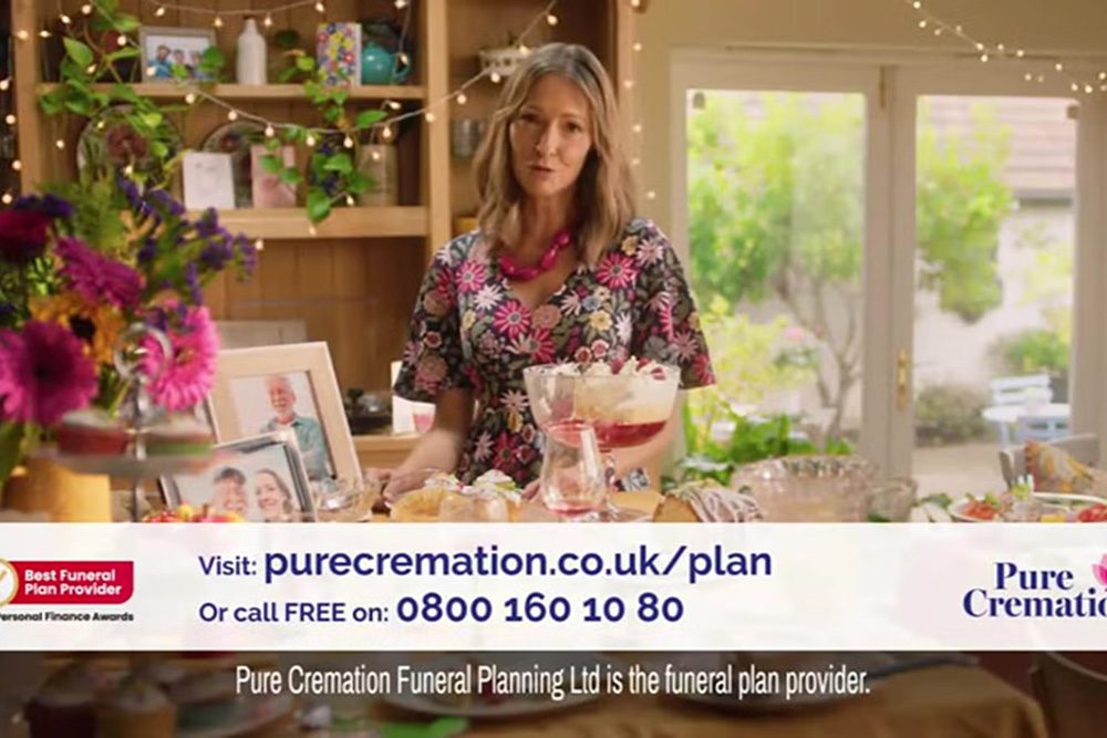 A still image taken from the misleading Pure Cremation TV Advert, which has now been banned.